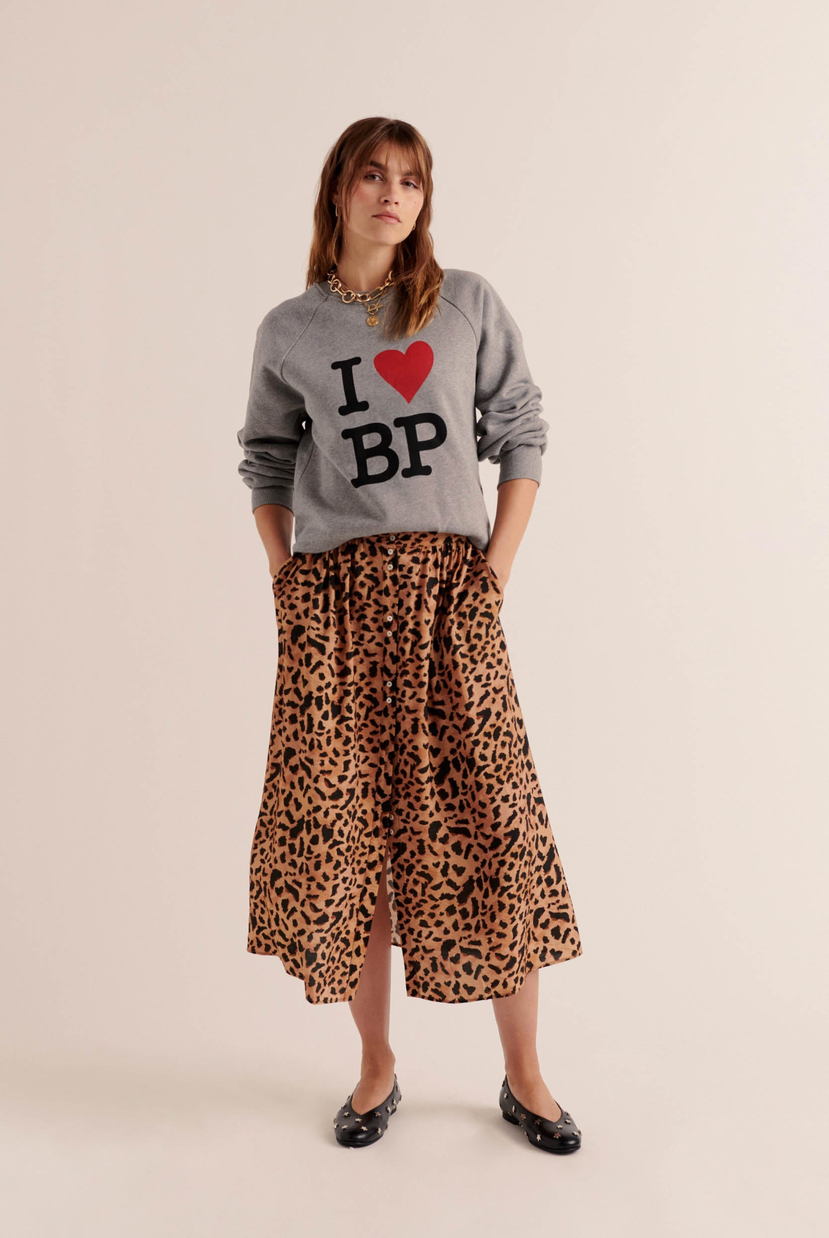 Jupe Sally imprimé guépard cappuccino