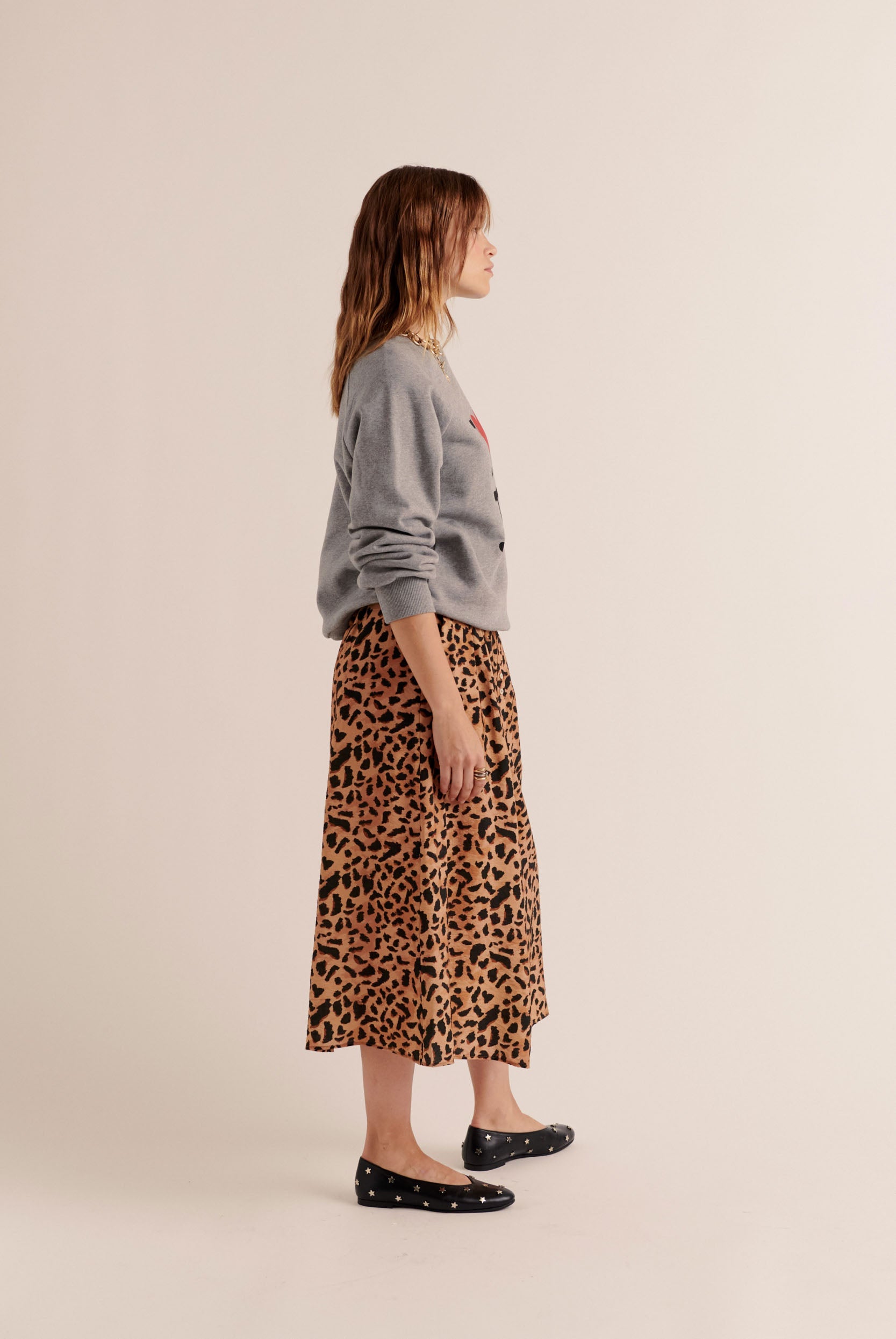 Jupe Sally imprimé guépard cappuccino