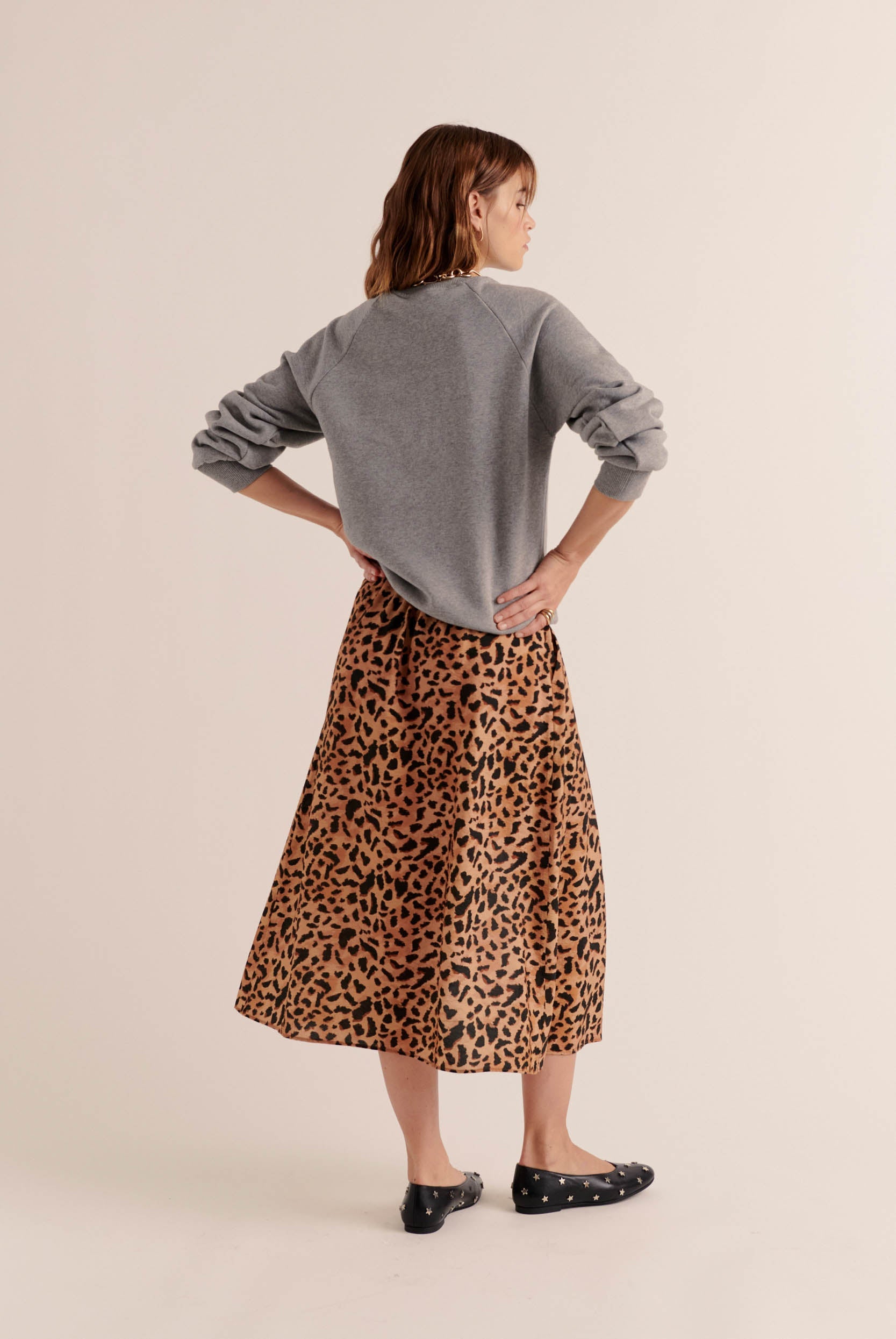 Jupe Sally imprimé guépard cappuccino