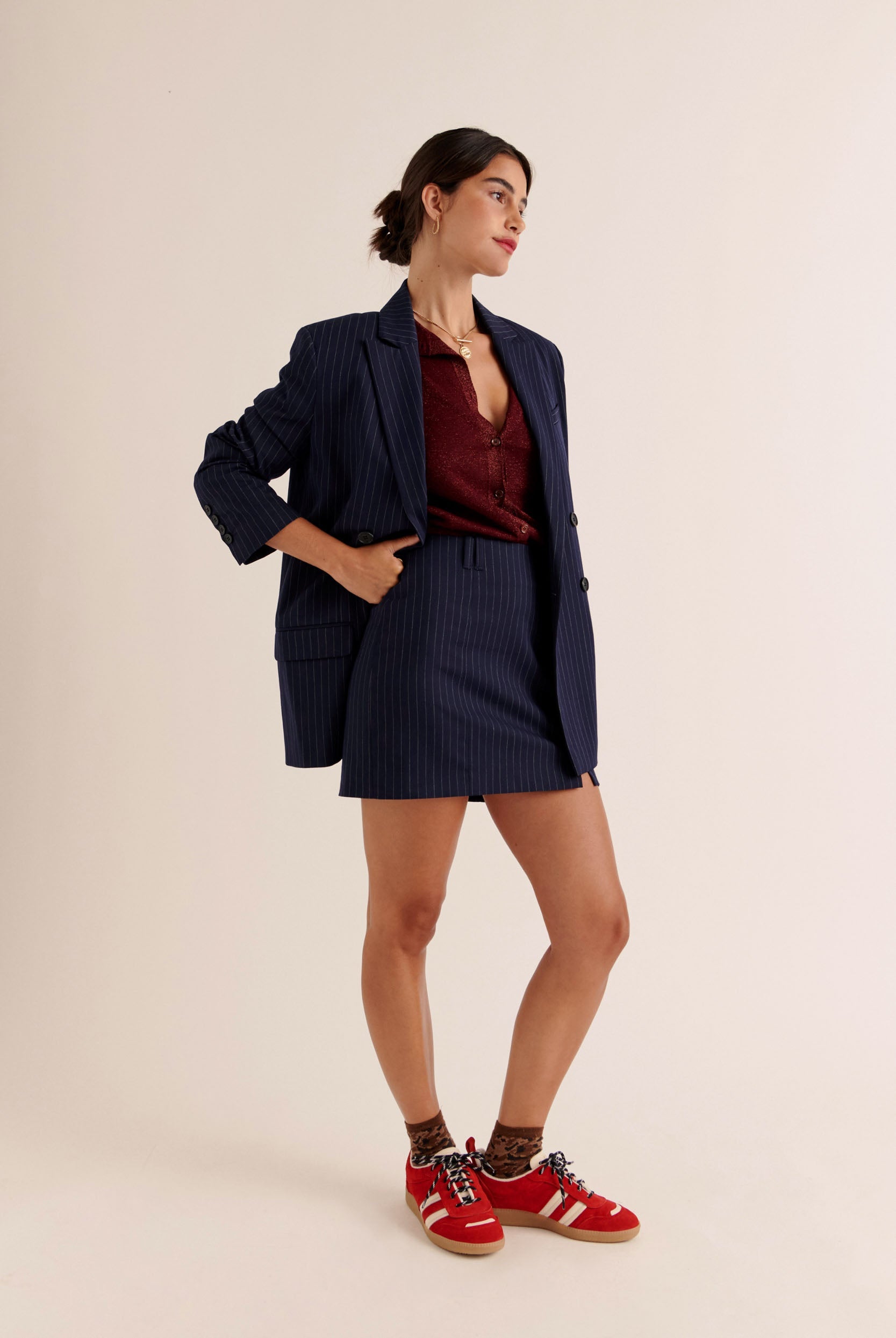 Mini jupe Monica rayures marine