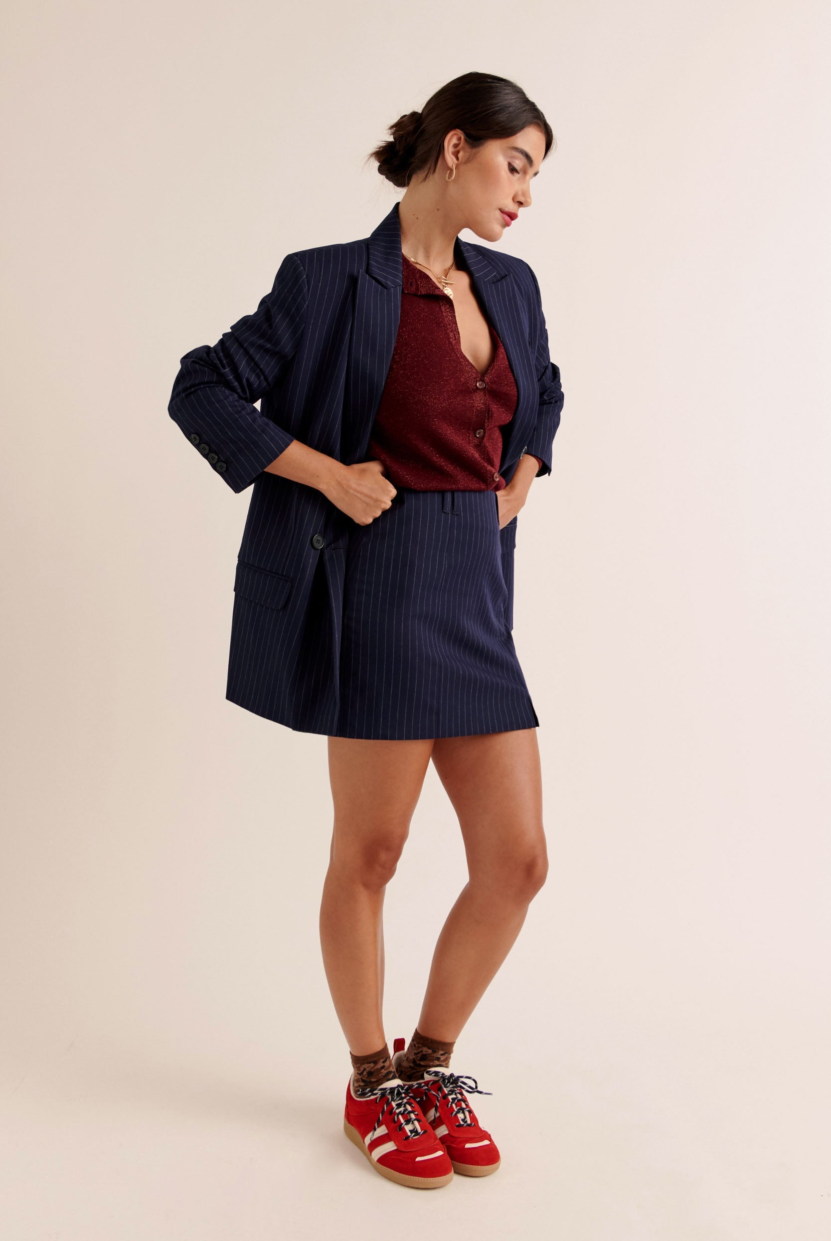 Mini jupe Monica rayures marine