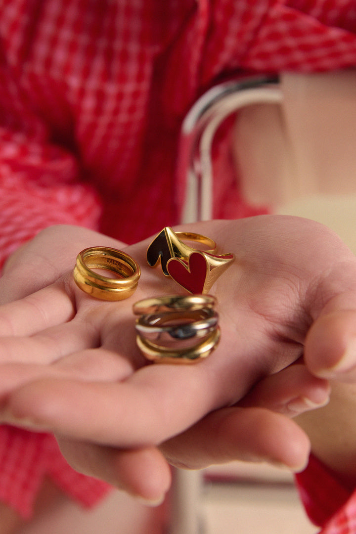 Bague Faustine doré coeur marine