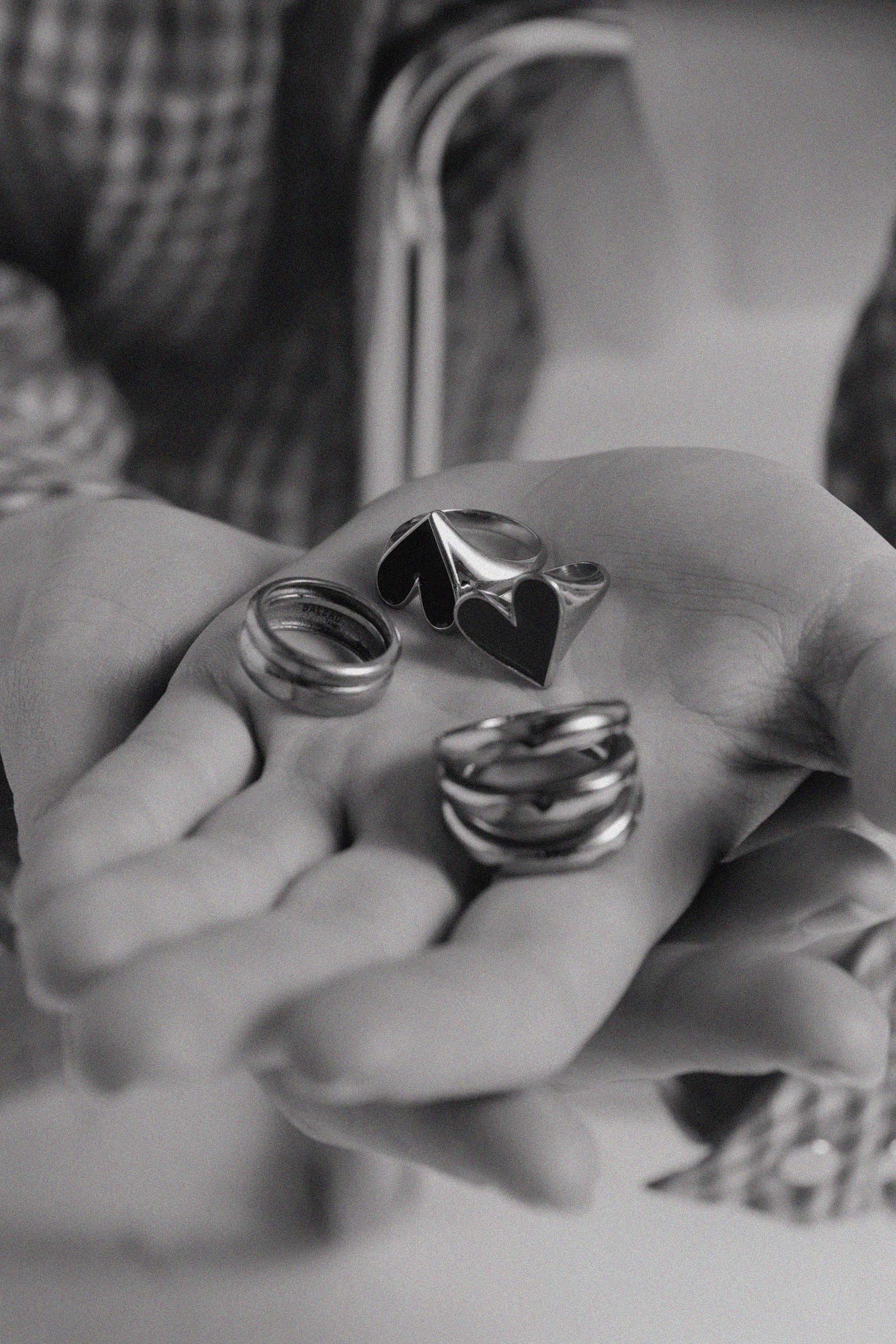 Bague Faustine doré coeur marine