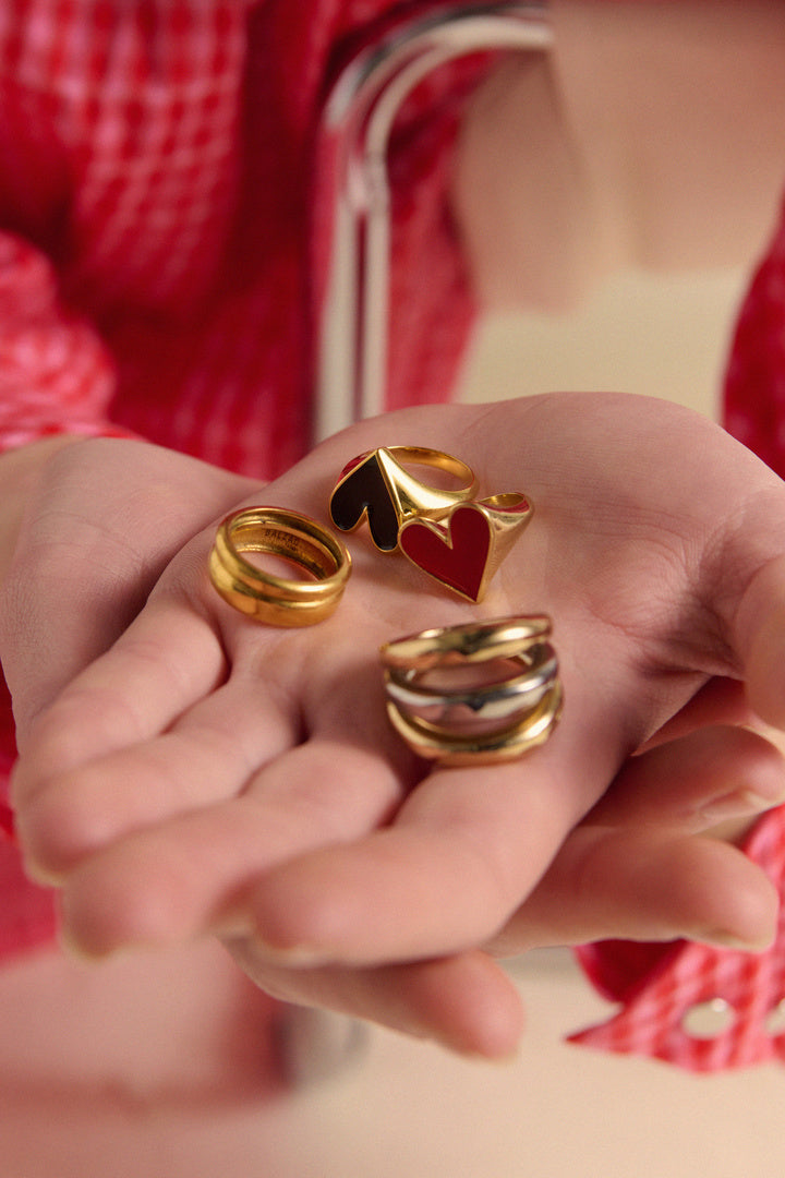 Bague Faustine doré coeur marine