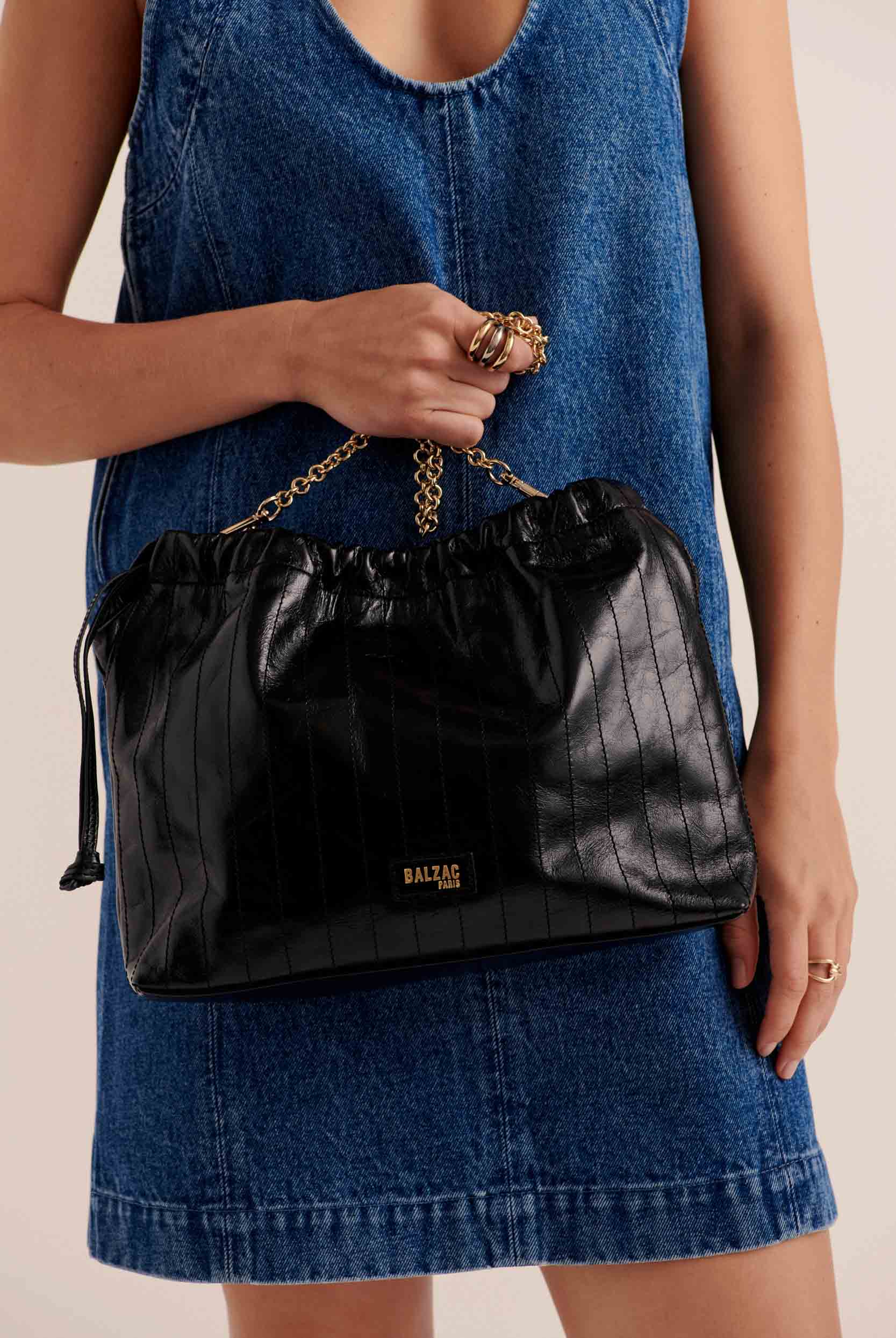 Sac Amaïa froissé noir