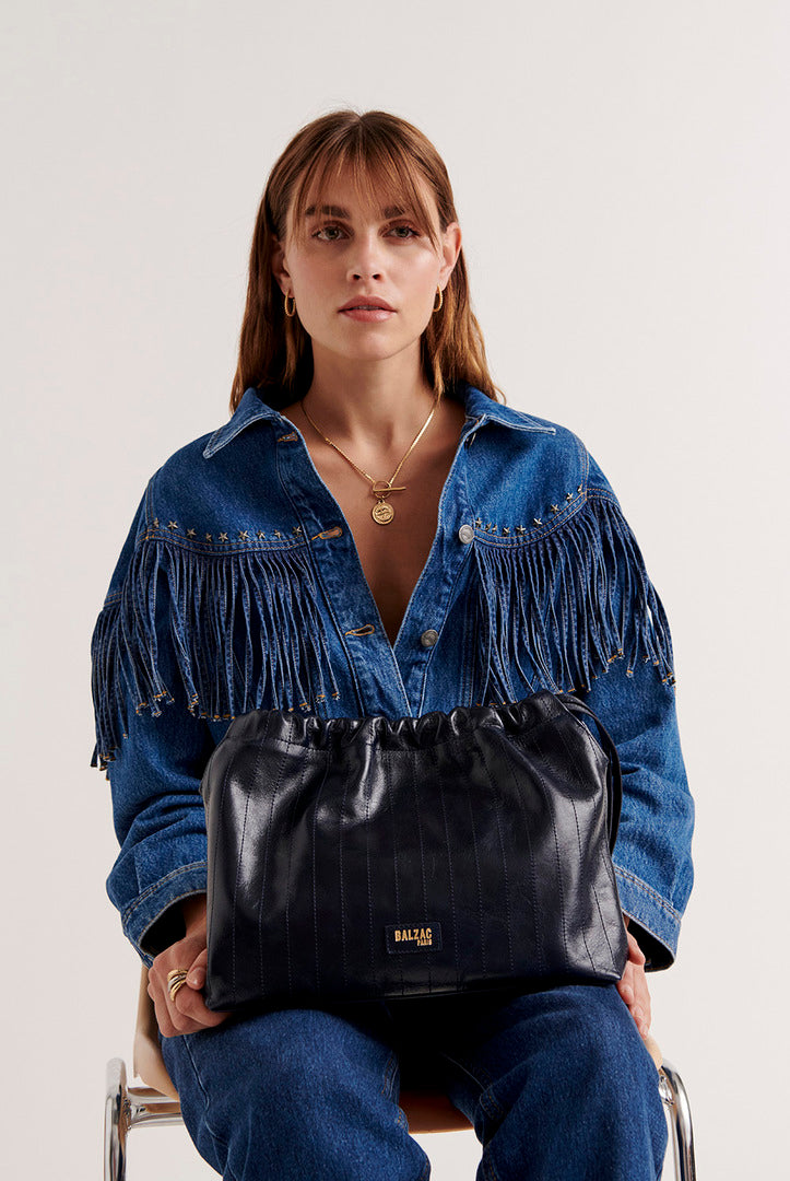 Sac Amaïa froissé bleu nuit