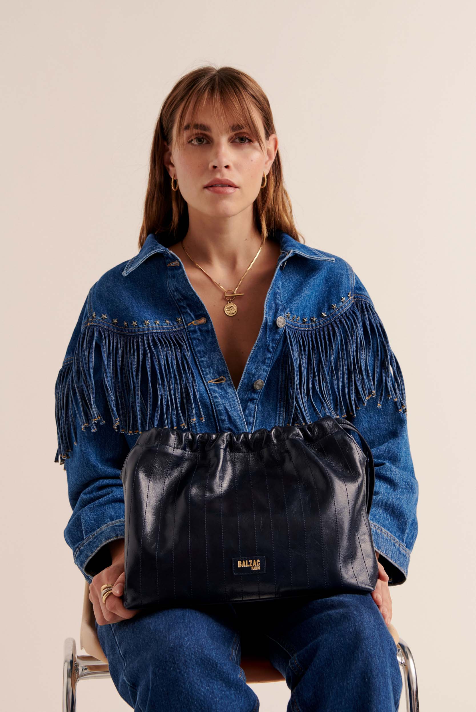 Sac Amaïa froissé bleu nuit