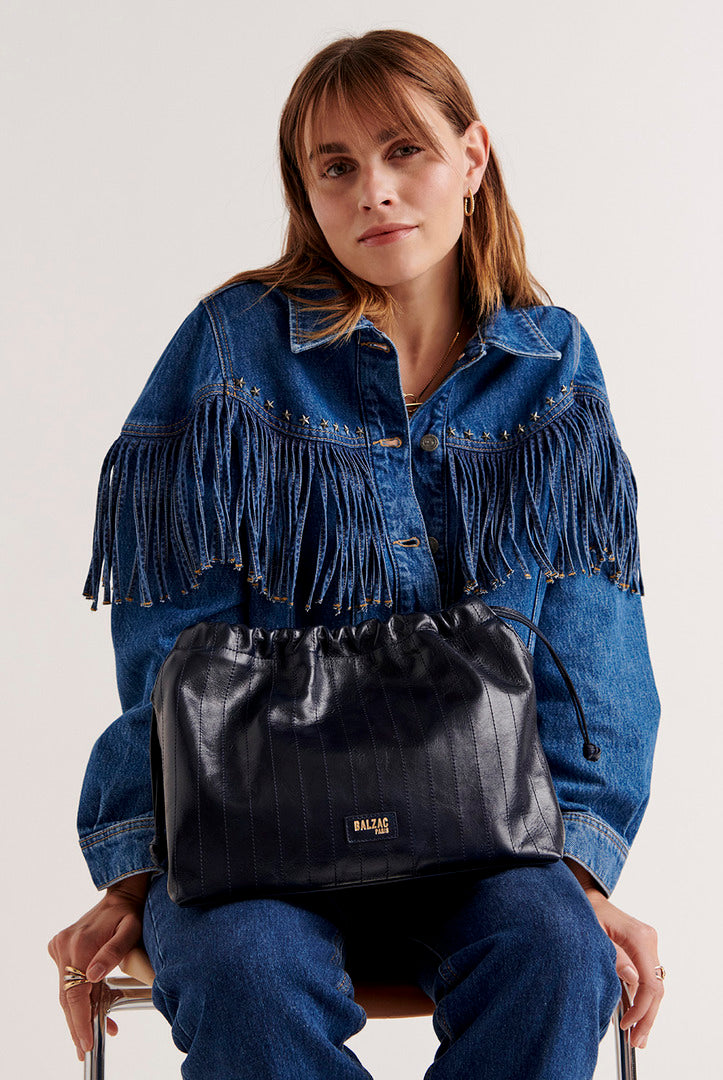 Sac Amaïa froissé bleu nuit