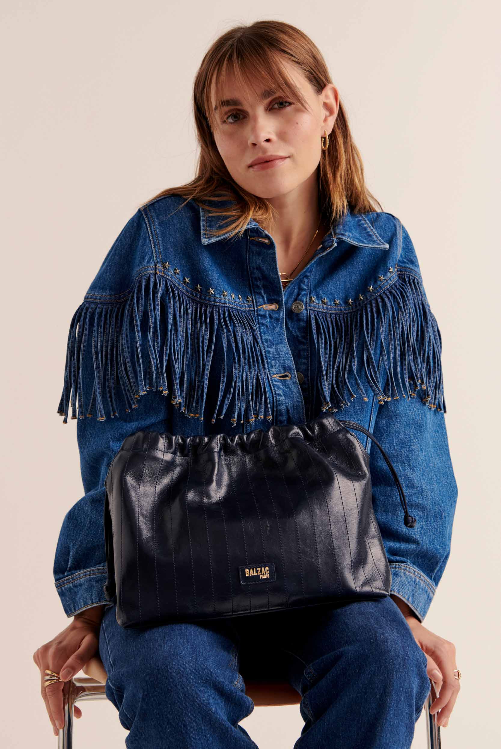 Sac Amaïa froissé bleu nuit