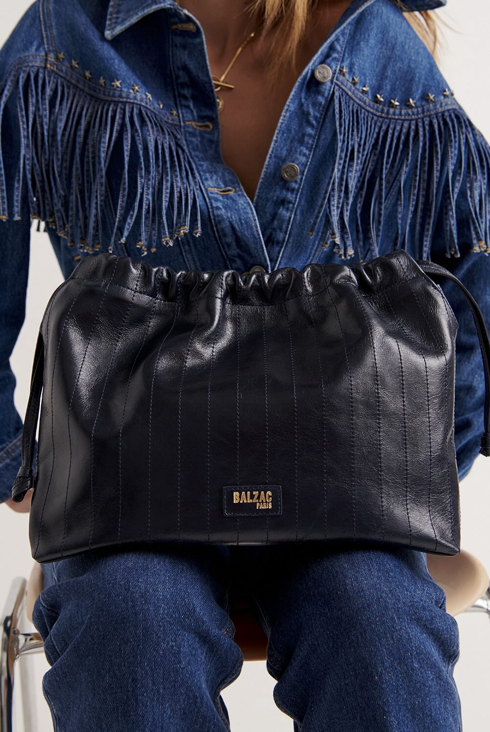 Sac Amaïa froissé bleu nuit