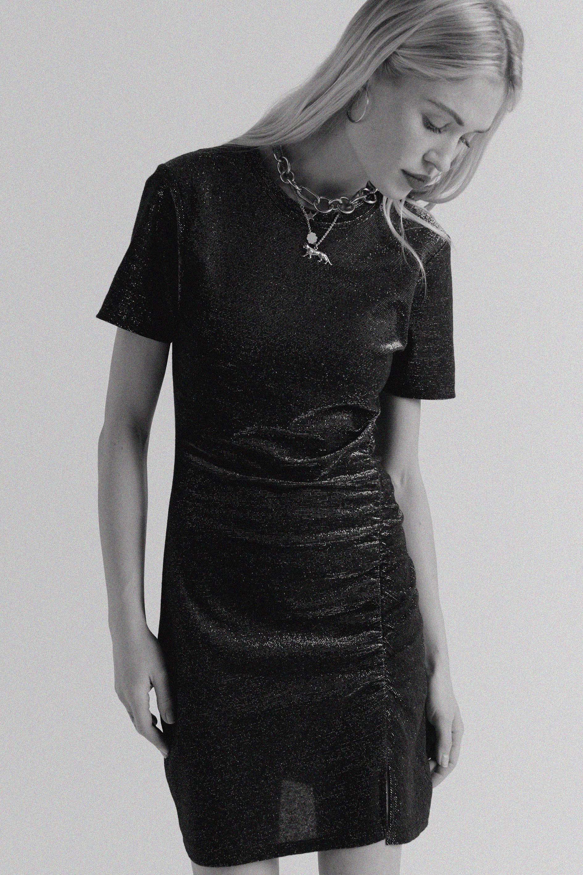 Robe Floréal noir irisé doré