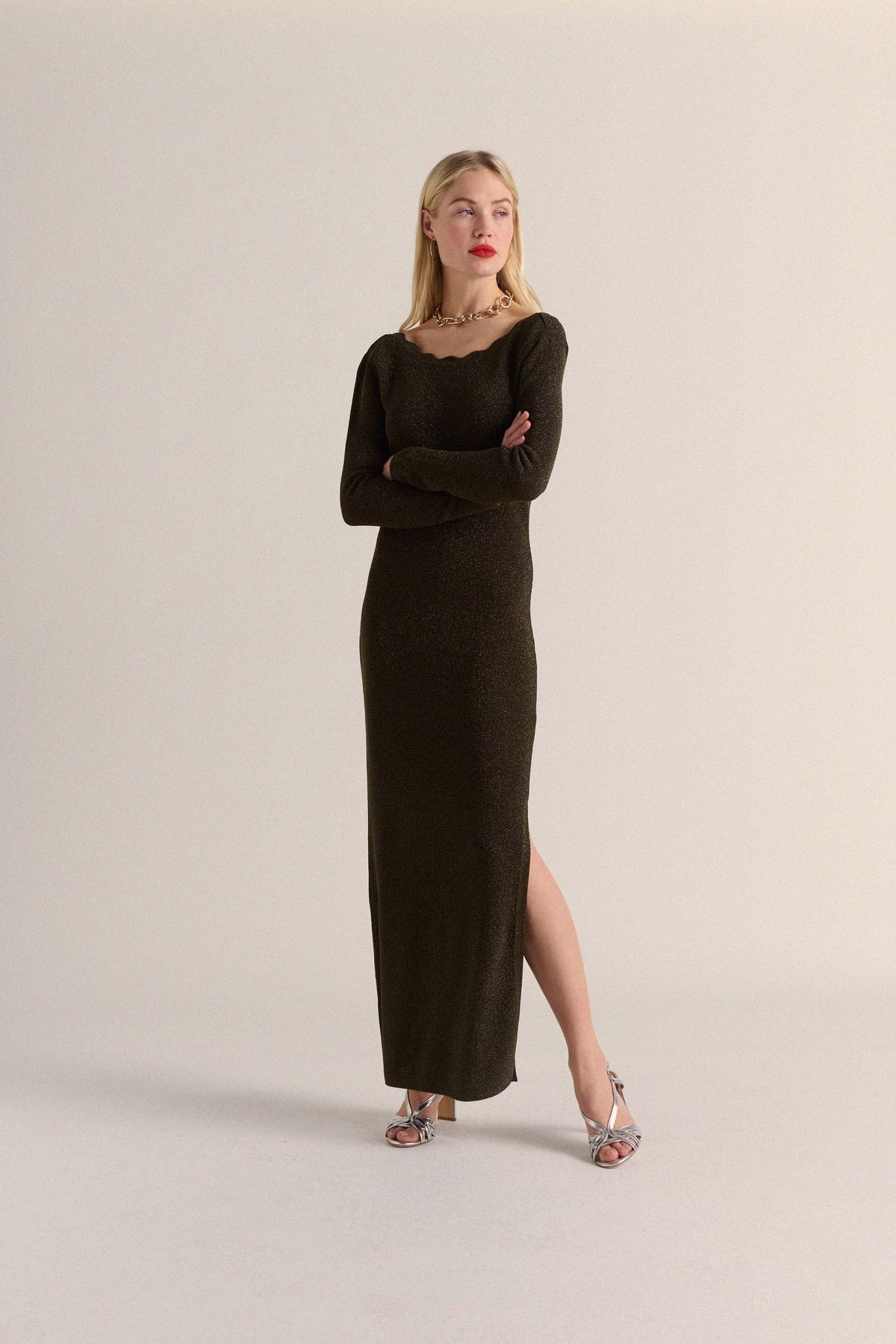 Robe Louka kaki irisé