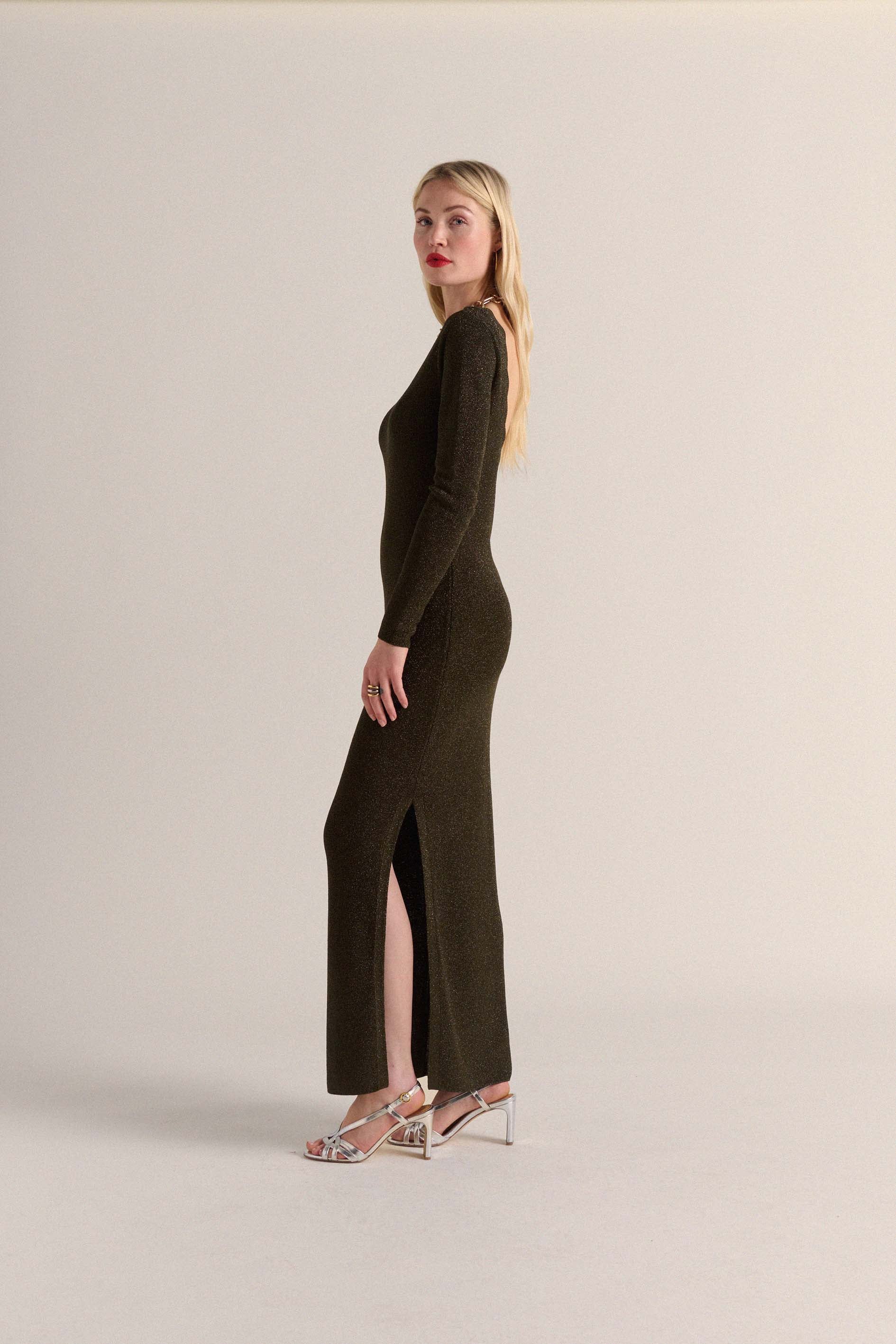 Robe Louka kaki irisé