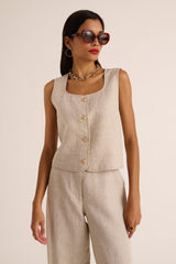 Gilet Marius sable