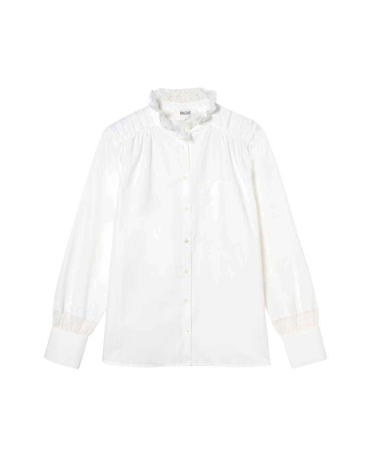 Chemise Leonor blanc naturel et dentelle