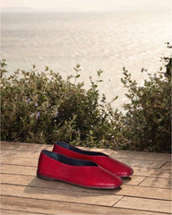 Ballerines Elise vernis froissé rouge