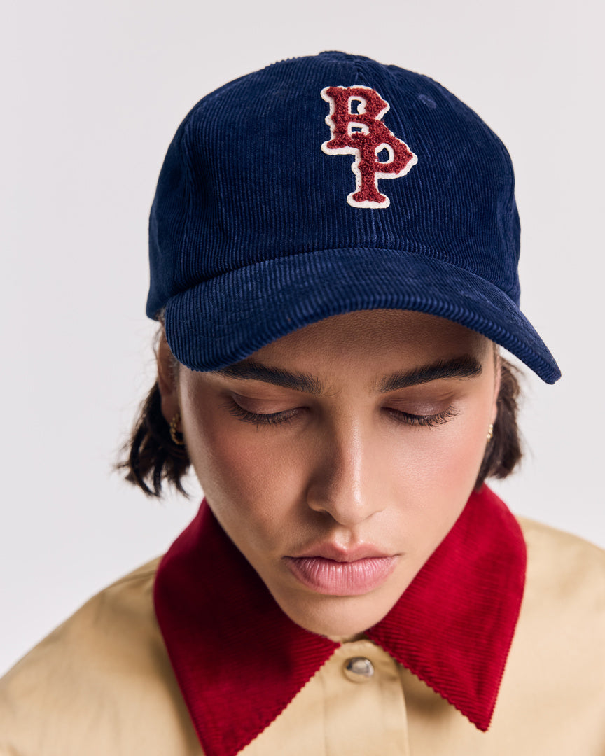 Casquette Berger velours bleu marine