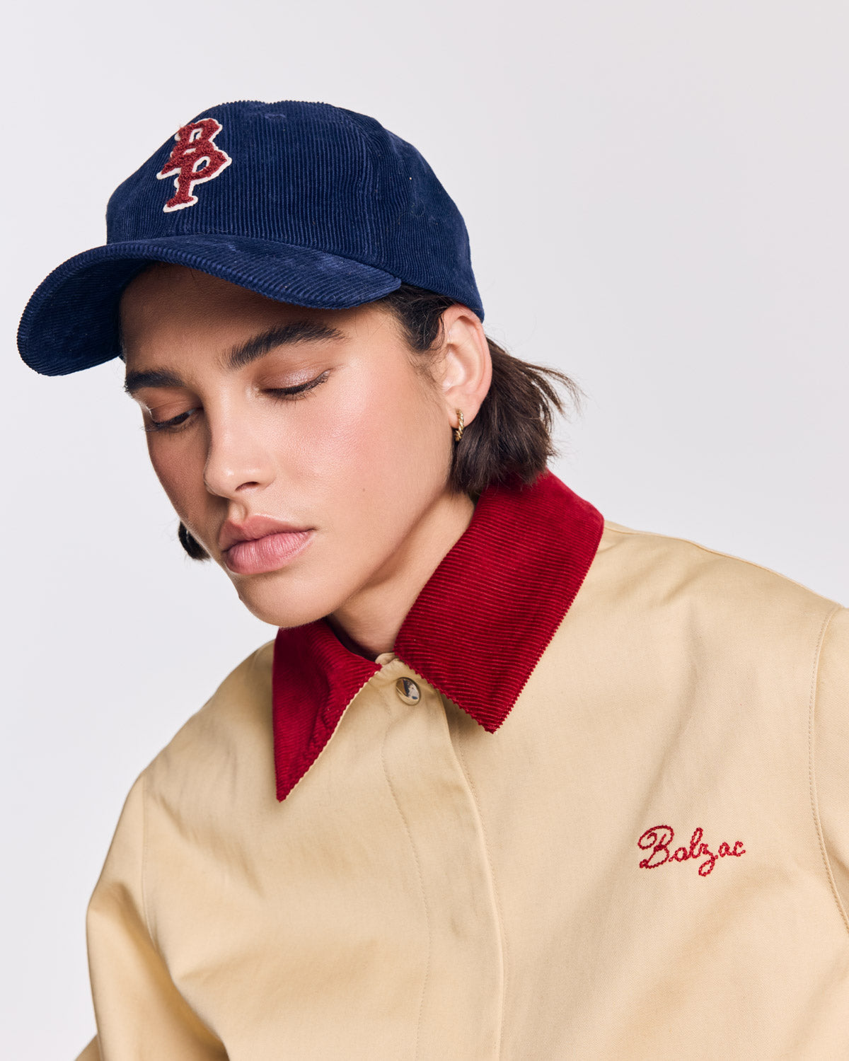Casquette Berger velours bleu marine