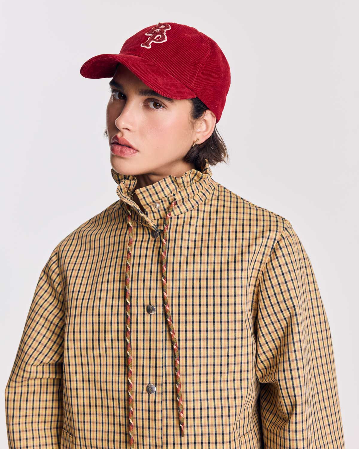 Casquette Berger velours bordeaux