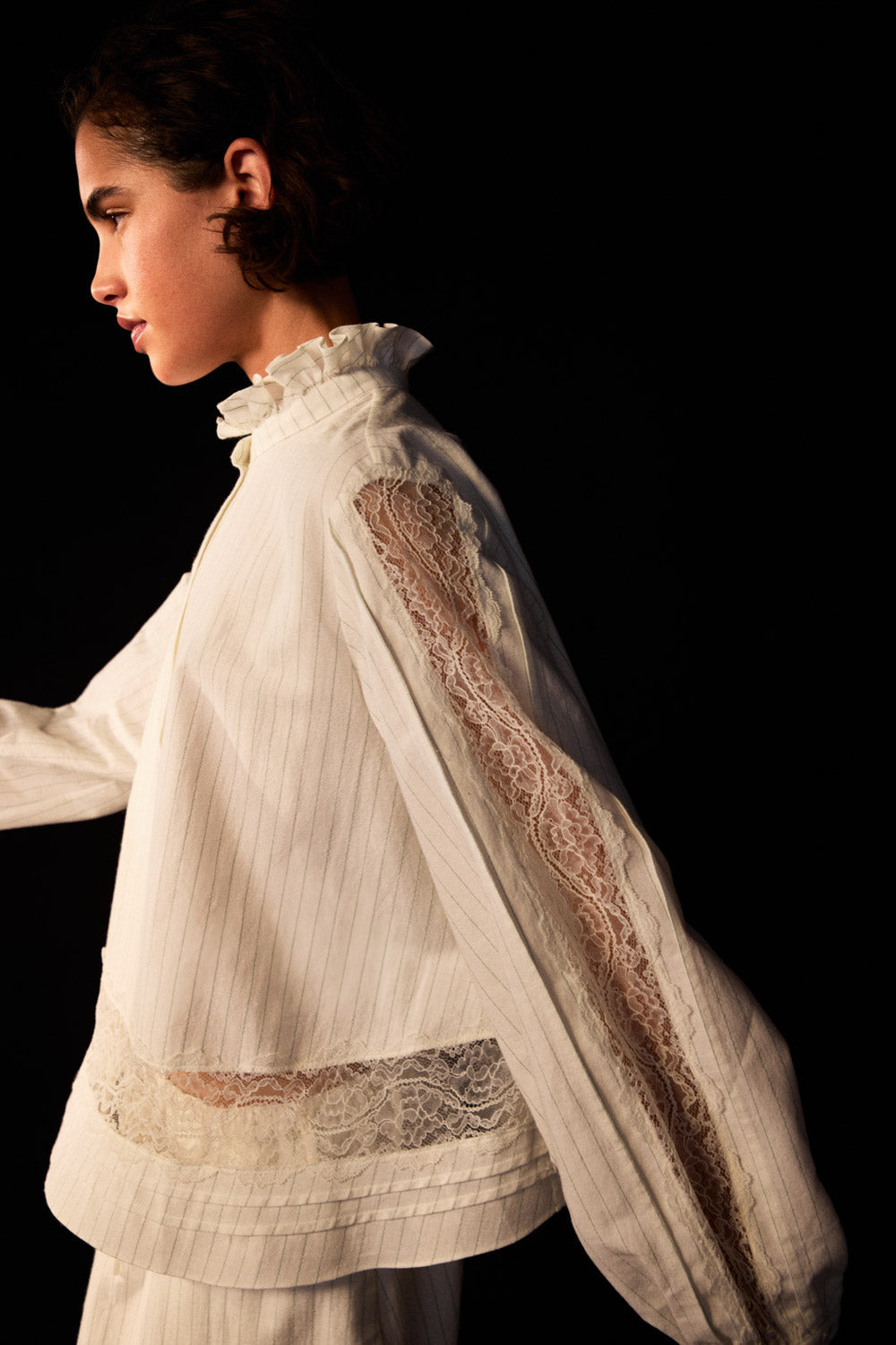Blouse Eloise rayures vert et écru