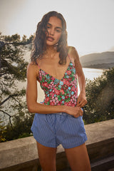 Maillot de bain Sienna imprimé Liberty rose et bordeaux