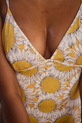 Maillot de bain Aline imprimé Tournesols jaune