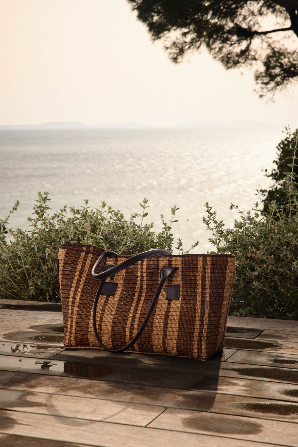 Panier Clément raphia et chocolat