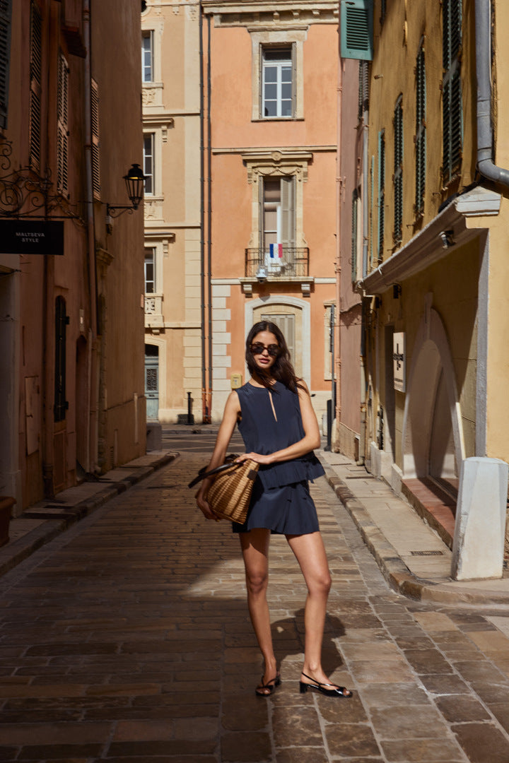 Panier Clément raphia et chocolat