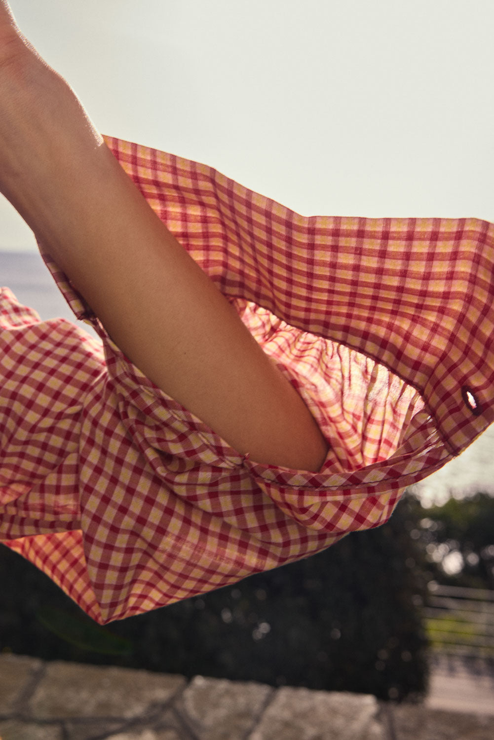 Chemise Leonor vichy rouge et jaune