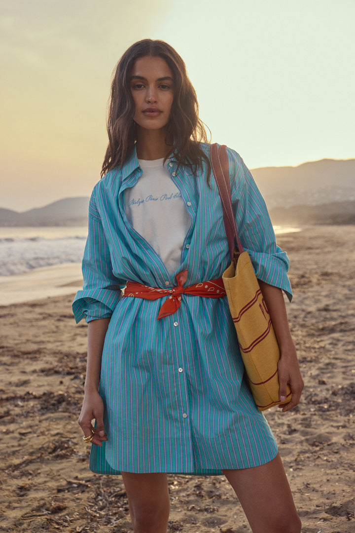 Robe Lowen rayures turquoise