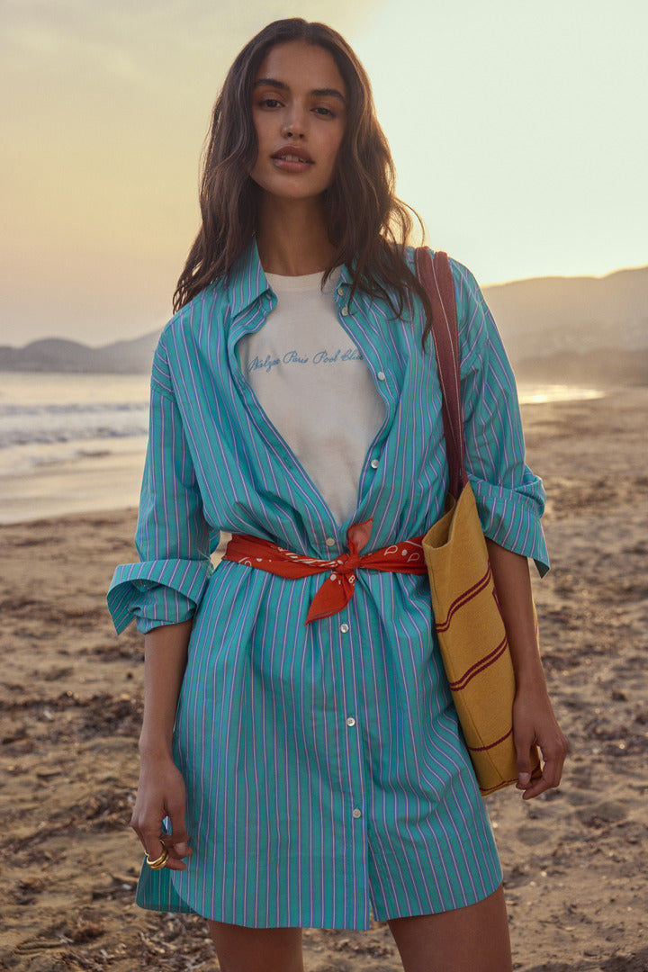 Robe Lowen rayures turquoise