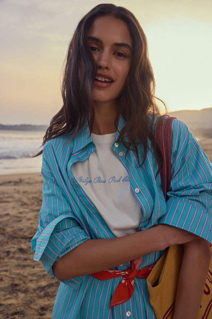 Robe Lowen rayures turquoise