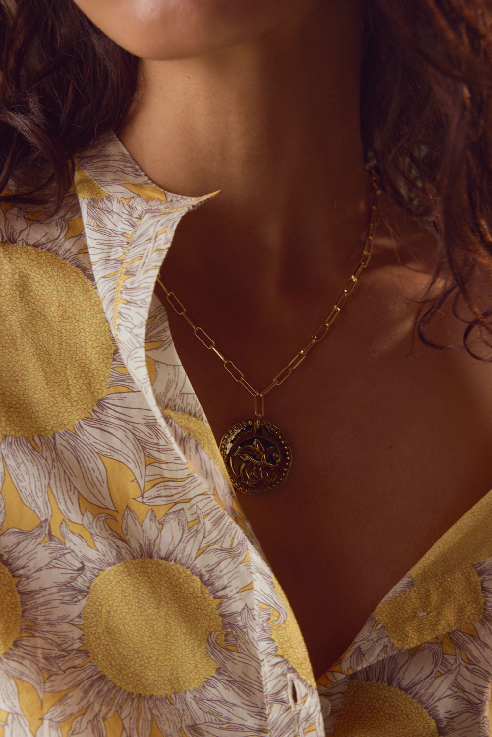 Blouse Constantine imprimé Liberty tournesols jaune