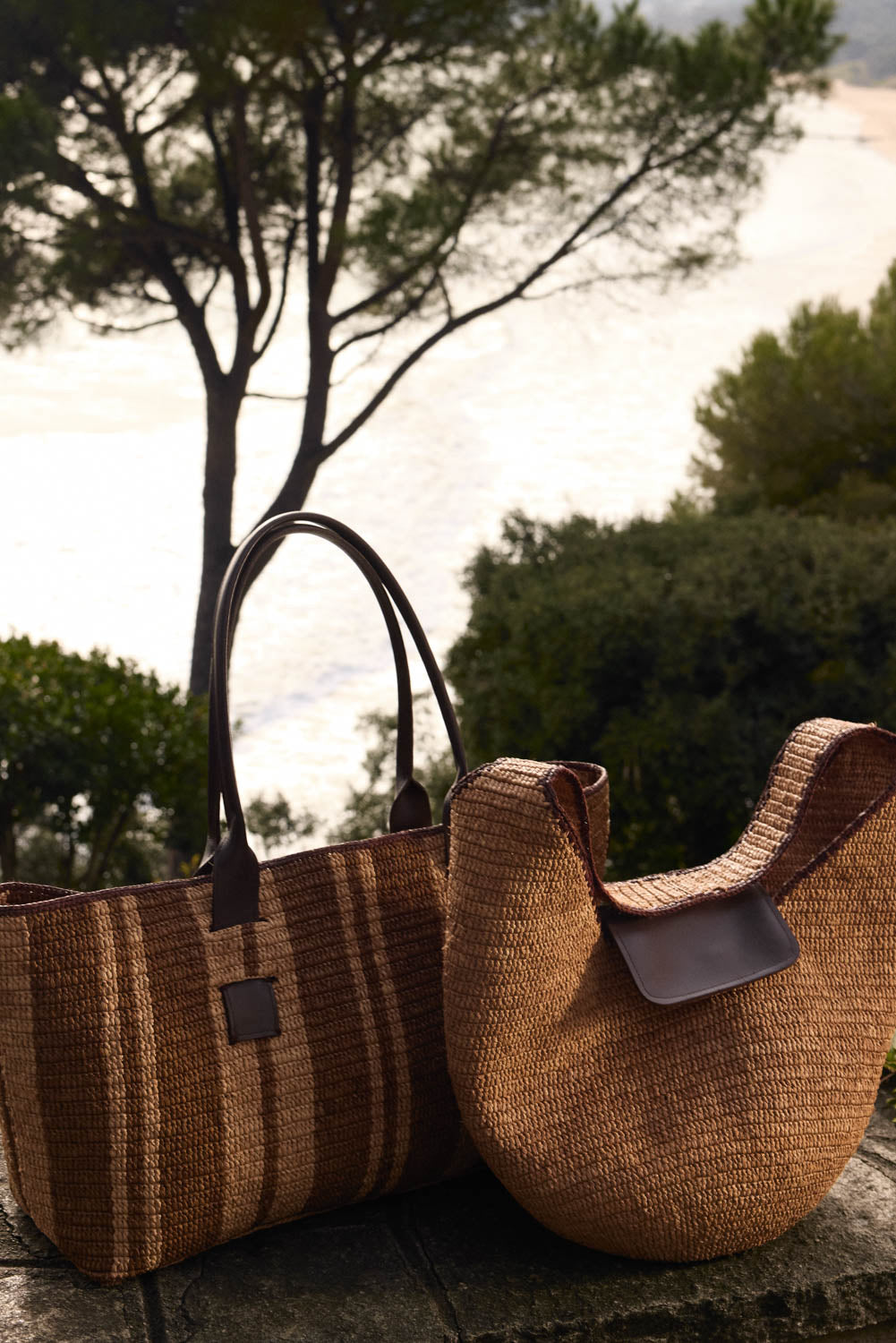 Panier Clément raphia et chocolat