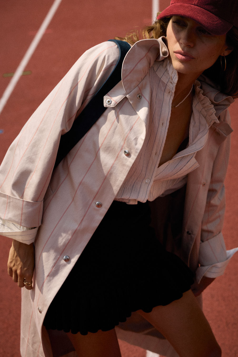 Chemise Léonor rayures écru et marine
