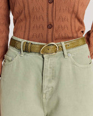 Ceinture Basma vernis embossé kaki
