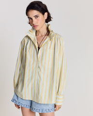 Chemise Leonor rayures bleu et jaune