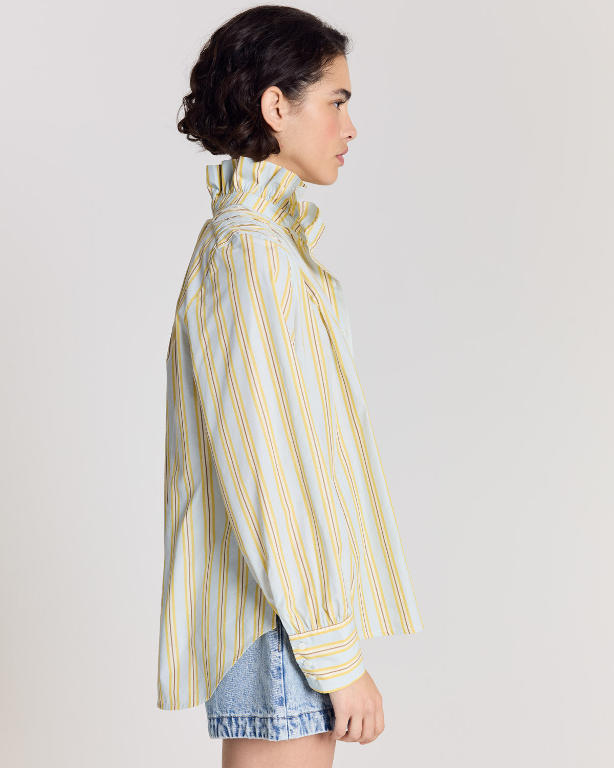 Chemise Leonor rayures bleu et jaune