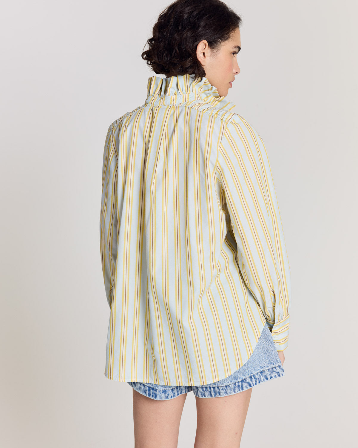 Chemise Leonor rayures bleu et jaune