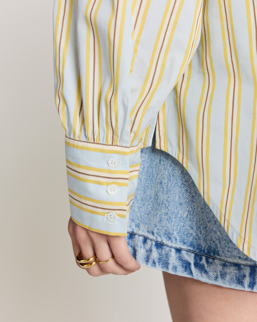 Chemise Leonor rayures bleu et jaune