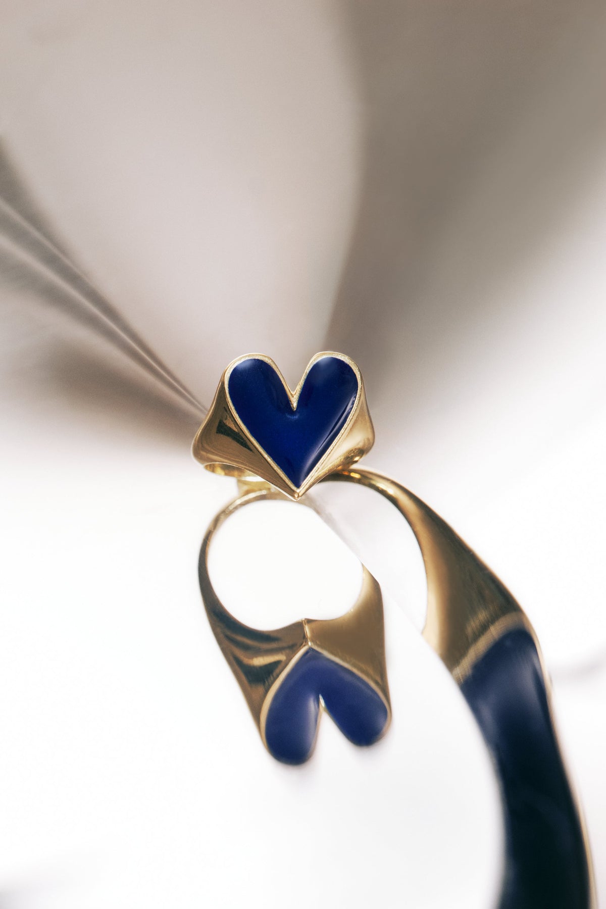 Bague Faustine doré coeur marine