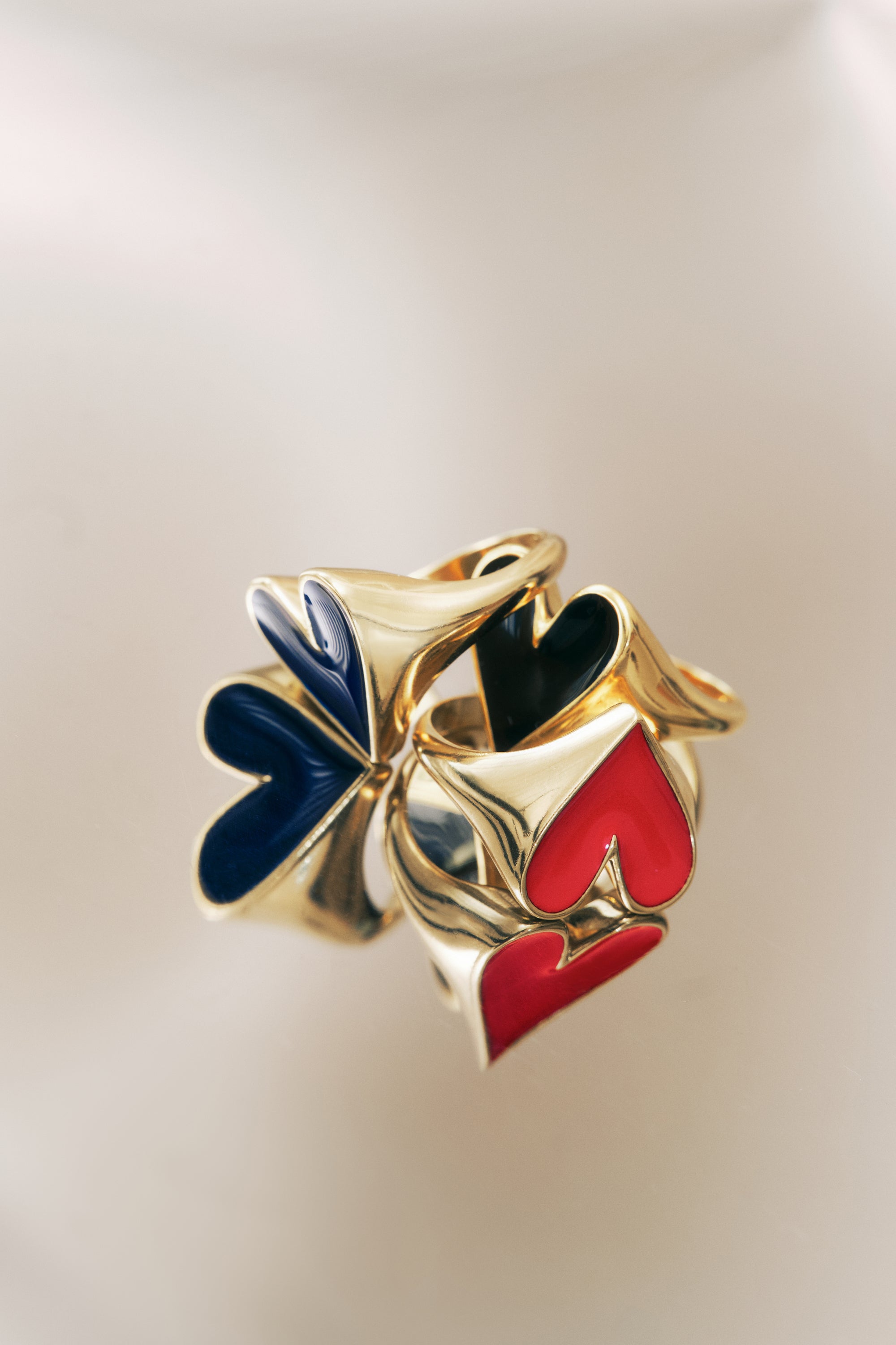 Bague Faustine doré coeur marine