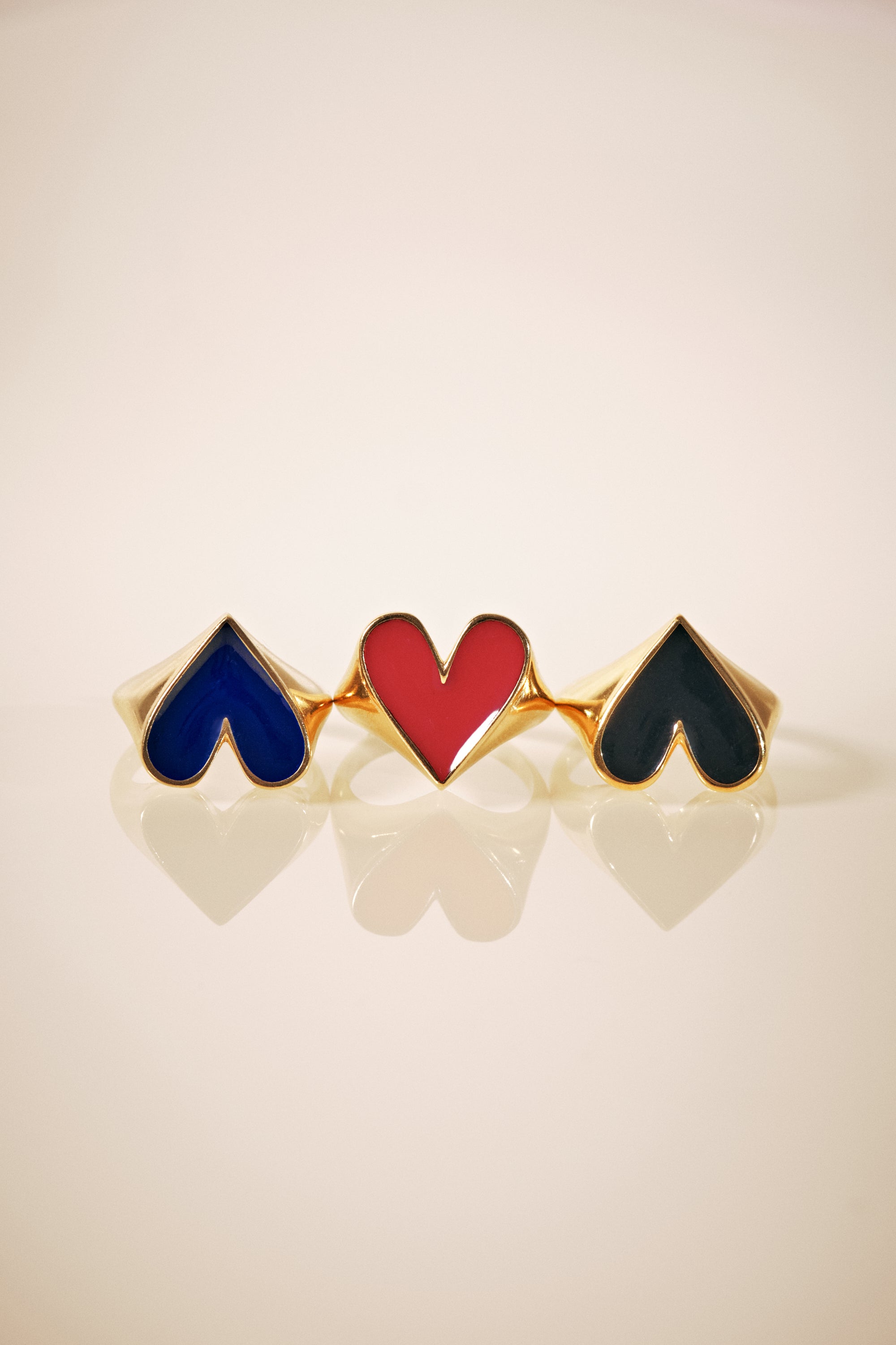 Bague Faustine doré coeur noir