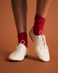 Derbies Achille languette cœur écru