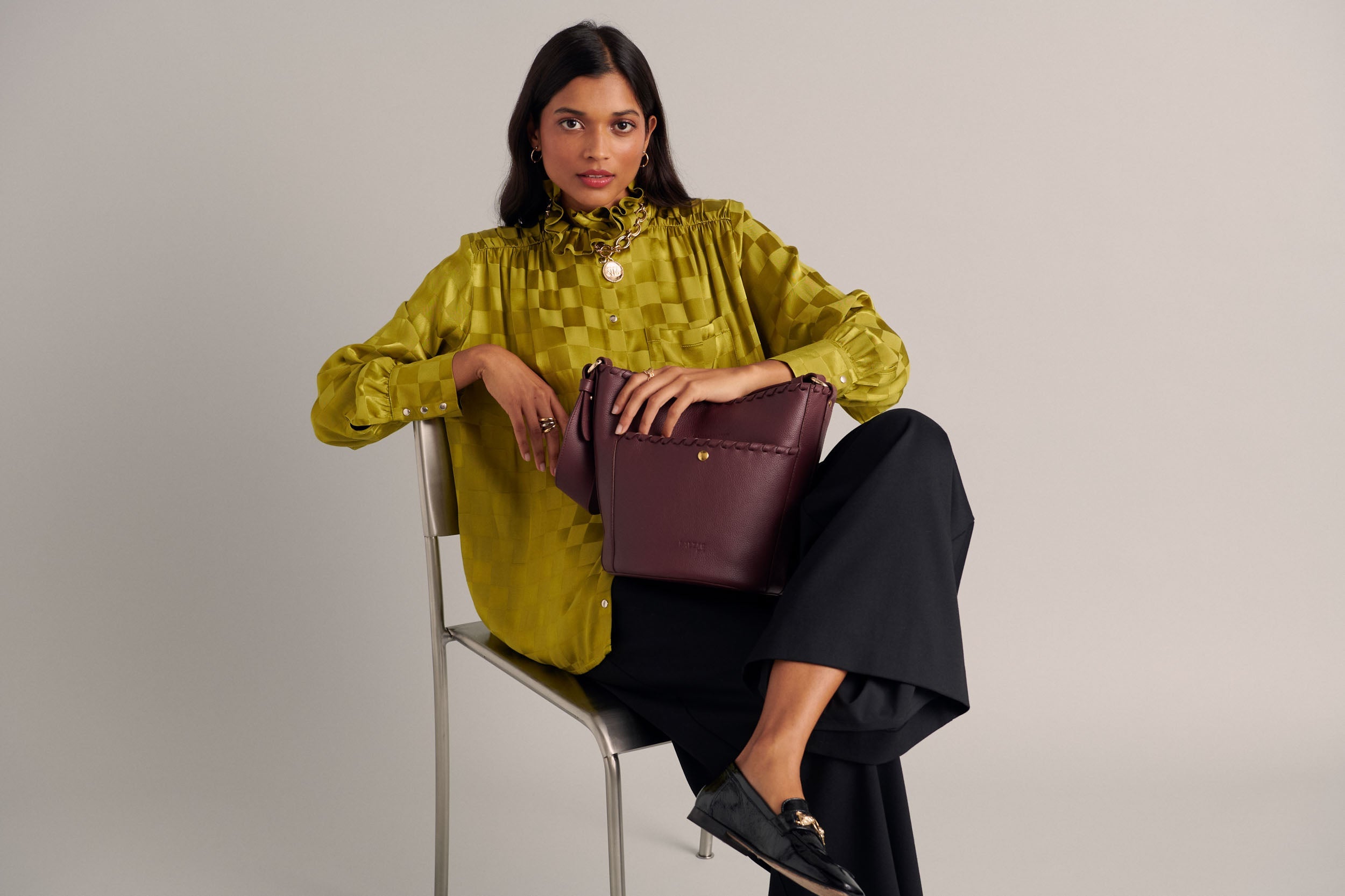 Sac Sofia tressé bordeaux intérieur bleu ciel