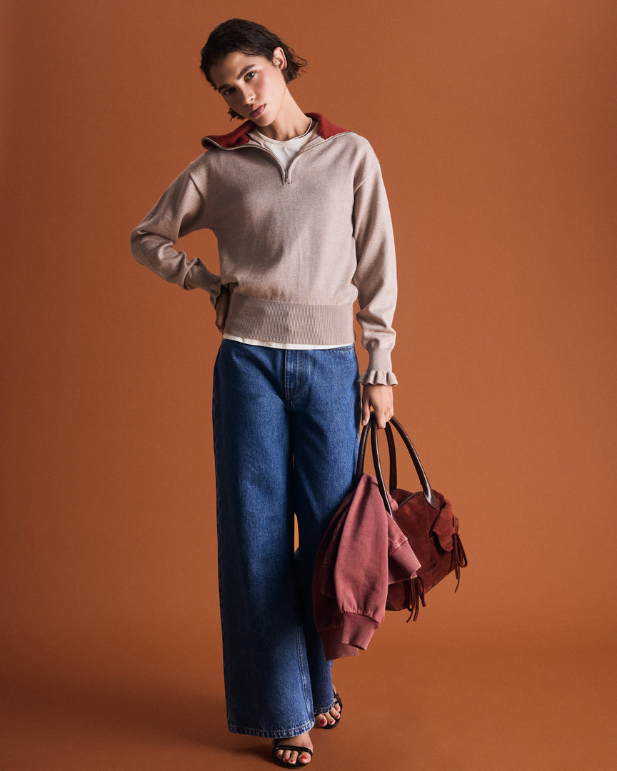 Pull Lila beige et rouille