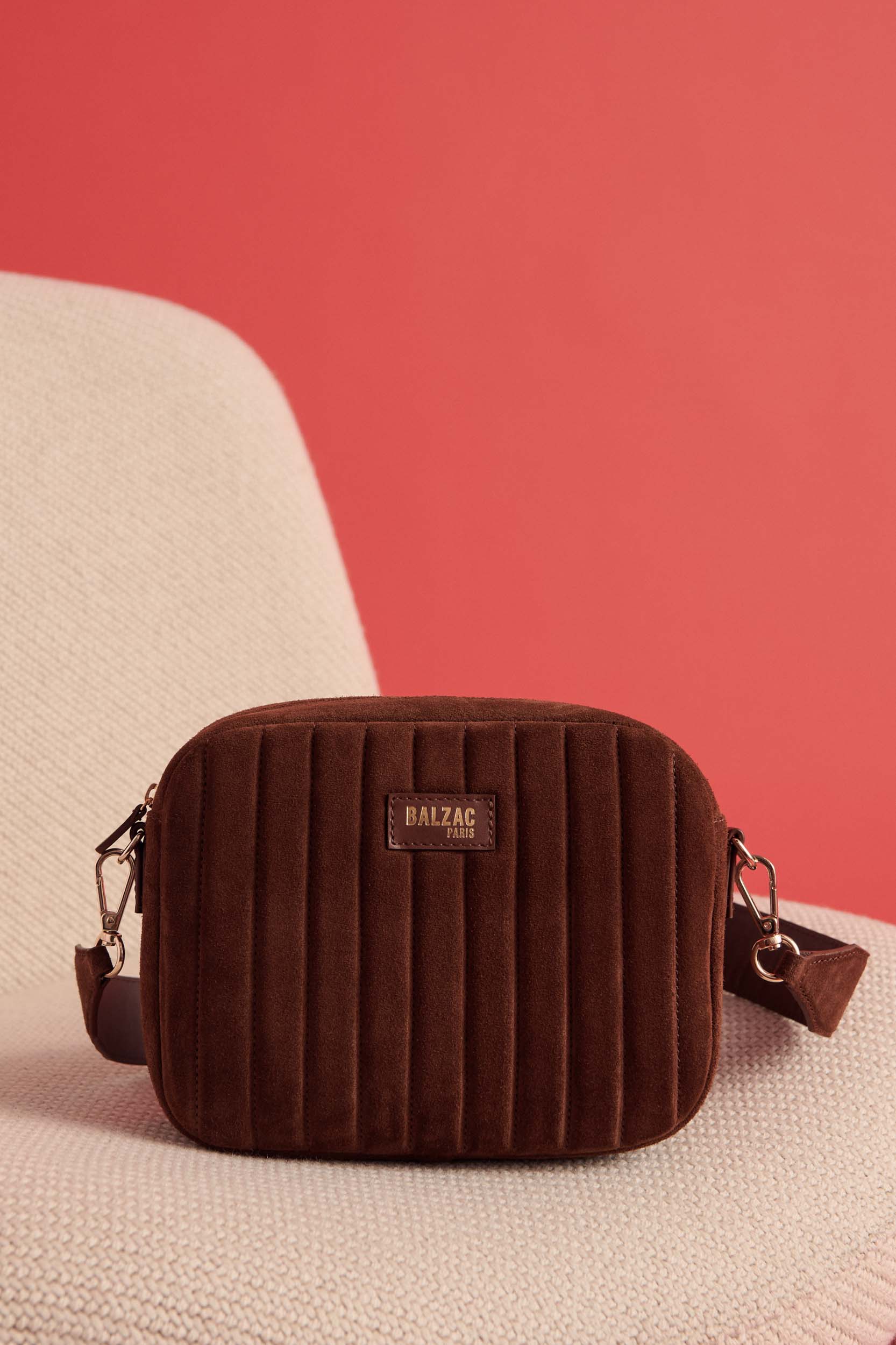 Sac César croûte de cuir chocolat