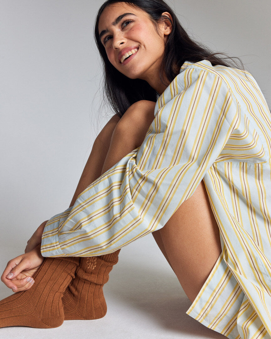 Chemise Eudes rayures bleu et jaune