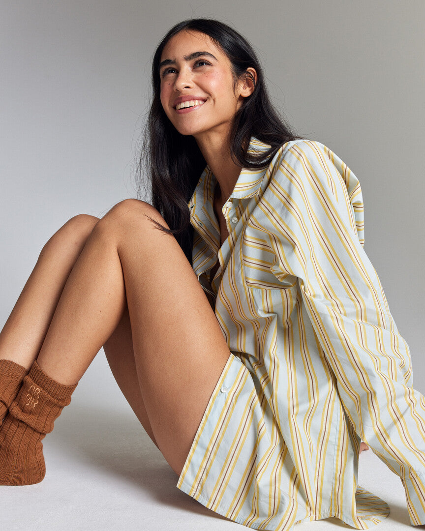 Chemise Eudes rayures bleu et jaune