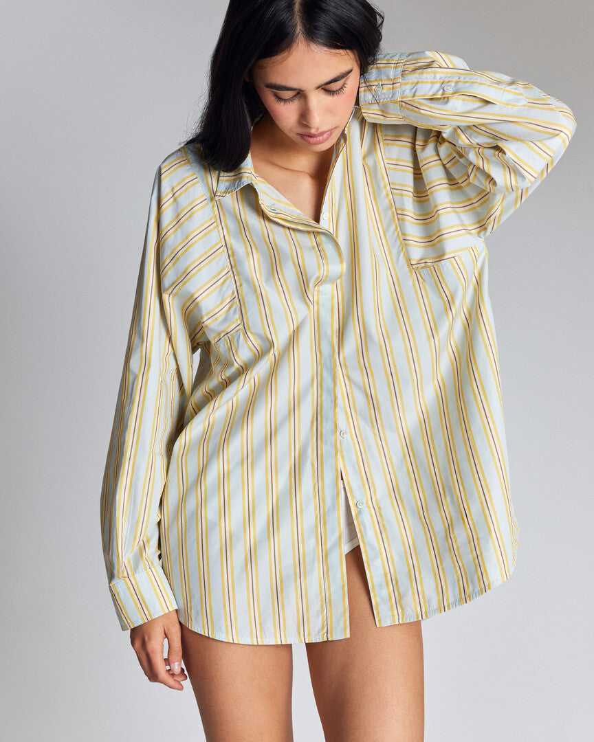 Chemise Eudes rayures bleu et jaune